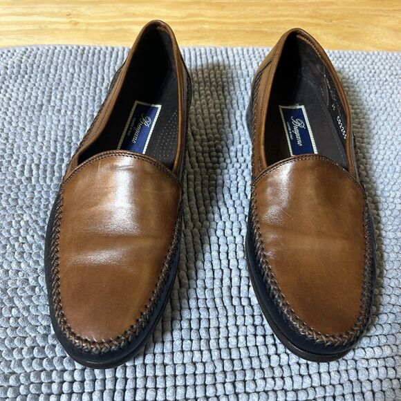 Bragano Cole Haan Dress Casual Shoes Mens 9 M Brown Leather Woven Loafers main image 6